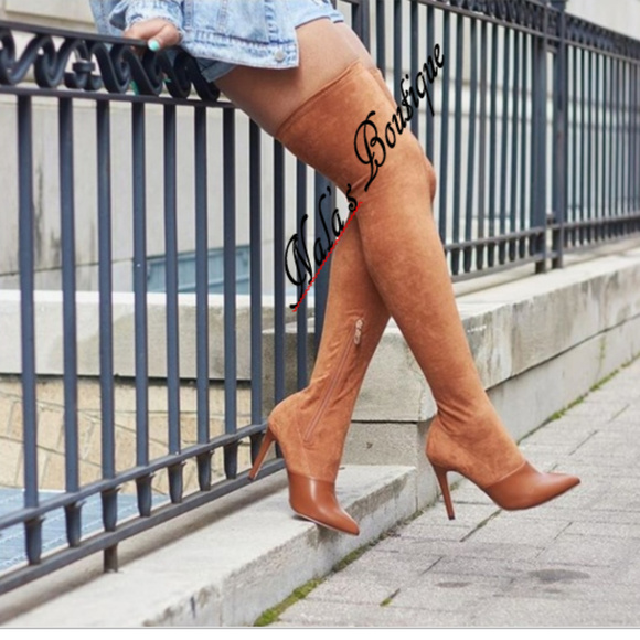 Mackin J. Suede Thigh High Boots - 1 Left Size 10 - Picture 4 of 4